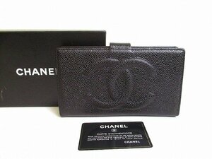 【未使用保管品】 シャネル CHANEL ヴィンテージ CCロゴ キャビアスキン 長財布 ロングウォレット