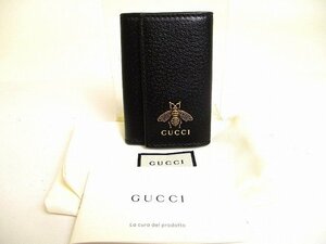 【未使用保管品】 グッチ GUCCI アニマリエ ビー モチーフ レザー 6連 キーケース キーリング メンズ レディース