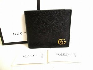 【展示保管品】 グッチ GUCCI GG マーモント レザー コインウォレット 2つ折り 財布 コンパクトウォレット メンズ レディース