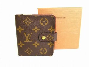 【未使用保管品】 ルイヴィトン LOUIS VUITTON モノグラム コンパクトジップ 2つ折り 財布 コンパクト財布 メンズ レディース