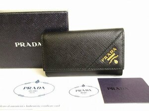 【未使用保管品】 プラダ PRADA サフィアーノ メタル レザー 6連 キーケース キーリング メンズ レディース