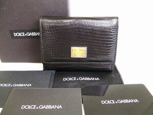 [ unused storage goods ] Dolce & Gabbana Dolce&Gabbana DOLCE&GABBANA D&G leather 3. folding purse compact purse men's lady's 