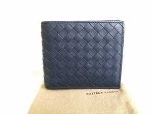 【未使用保管品】 ボッテガヴェネタ BOTTEGA VENETA イントレチャート レザー 2つ折り 財布 コンパクト財布 メンズ レディース