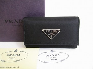 【未使用保管品】 プラダ PRADA ナイロン レザー 6連 キーケース キーリング メンズ レディース