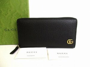 【未使用保管品】 グッチ GUCCI GG マーモント レザー ラウンドファスナー長財布 ジップアラウンドウォレット メンズ レディース