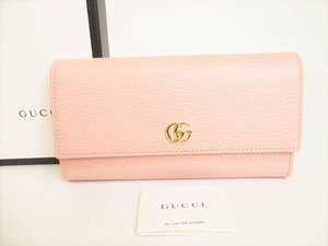 【展示保管品】 グッチ GUCCI GG マーモント レザー 2つ折り 長財布 コンチネンタルウォレット