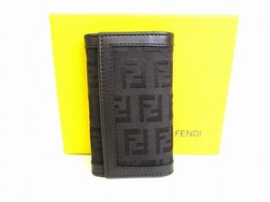 【未使用保管品】 フェンディ FENDI ズッキーノ キャンバス 6連 キーケース キーリング メンズ レディース