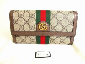 【希少】 【未使用保管品】 グッチ GUCCI GG オフィディア DIY ウェブストライプ 長財布 コンチネンタルウォレットメンズ レディース