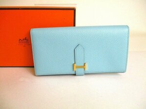 【未使用保管品】 エルメス HERMES ベアン スフレ ヴォーエプソン ゴールド金具 二つ折り 長財布 メンズ レディース