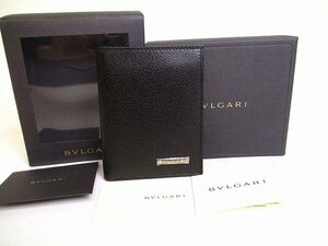 【希少】【新古品】 ブルガリ BVLGARI カーフレザー 2つ折り 札入れ パスケース IDホルダー カードケース コンパクト財布 メンズ