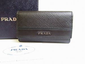 【未使用保管品】 プラダ PRADA サフィアーノレザー 6連キーケース キーリング メンズ