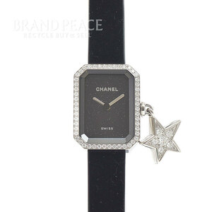 price cut Chanel Premiere Lucky Star lady's black face SS/ diamond quartz H7943 brand piece 