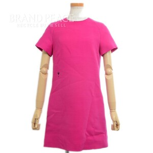 値下げ ディオール ストレートドレス BEE刺繍 ラニピンク ワンピース 34サイズ ブランドピース