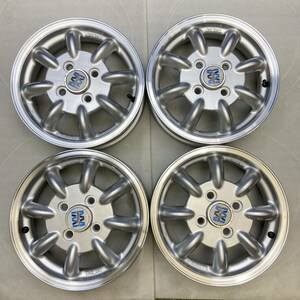 【0065】★中古美品★程度良好★13インチ MINILITE ミニライト 13×4.00B ET45　PCD100　4穴　ハブ径59 アルミホイール4本　クリア塗装済