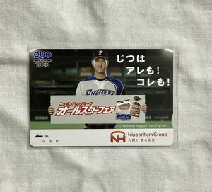 【懸賞当選品】　大谷翔平　日本ハムファイターズ　ニッポンハム　QUOカード