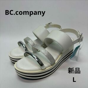 新品　BC.company ホワイト　サンダル　厚底　スポーツサンダル L 24