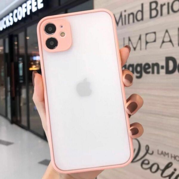 iPhone14 case マットクリア ピンク おしゃれ 韓国 可愛い TPU スマホケース 新品