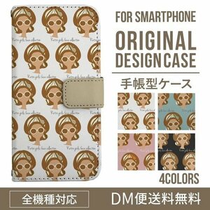 新品★スマホケース iPhone11ProMax ケース 手帳型 レトロガール風柄