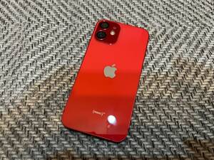 1 jpy ~ SIM free Apple iPhone12mini 128GB PRODUCT RED iOS17.5 newest MGDN3J/A.. see prevention film attaching with defect Junk 