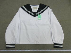 M[5-25]*3 clothing shop stock goods sailor suit long sleeve on .190B size front break up type white 3ps.@ line unused long-term keeping goods / woman uniform school uniform going to school clothes under rice field junior high school 