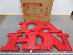 K327[6-2]* bike shop stock goods Honda Logo signboard 104 ND HONDA 280 size out box attaching unused long-term keeping goods 