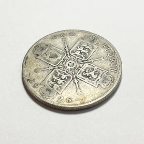 １円スタート! ・1926 イギリス1 フロリン銀貨 ジョージ５世・アンティーク コインの画像2