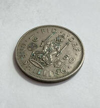 １円スタート! ・1950 イギリス 1シリング(スコットランド)白銅貨 ジョージ6世・アンティーク コイン_画像2