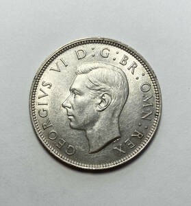 １円スタート! ・1946 イギリス 2シリング銀貨 ジョージ6世・アンティーク コイン