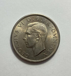 １円スタート! ・イギリス 1948年 2 シリング 白銅貨 ジョージ6世・アンティーク コイン
