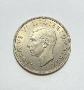 １円スタート! ・イギリス 1949年 2 シリング 白銅貨 ジョージ6世・アンティーク コイン