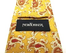 美品 NEWYORKER ニューヨーカー ネクタイ ペイズリー柄 シルク100％ イエロー 日本製_画像2