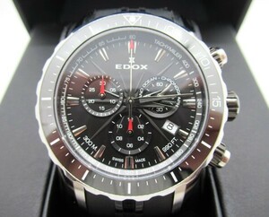 【極美品】 稼働 EDOX エドックス グランドオーシャン クロノグラフ 300ｍ防水 メンズ 10248-357N-NIN 時計 保証書 箱