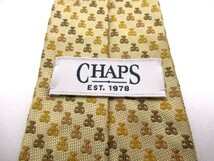 極美品 CHAPS チャップス ラルフローレン ネクタイ テディベア柄 シルク100％ ベージュ 日本製_画像2