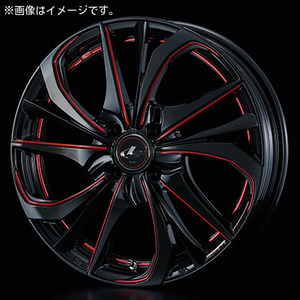 【個人宅発送可能】ウエッズ Weds 16×5.0J +45 4穴 PCD100 BK/SC(RED) ホイール 1本 LEONIS TE レオニス・ティーイー (38745)