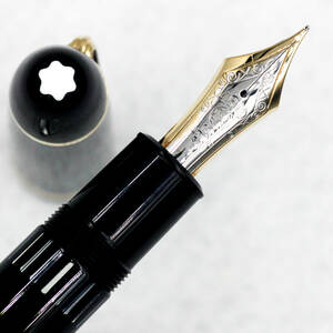  beautiful goods Montblanc Meister shute.k149 fountain pen all gold 14CnibM step less evo Night core resin made tail bearing origin case attaching MONTBLANC ( hand .)