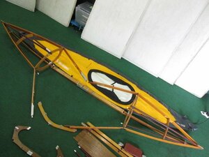  Fujita canoe ....KM present condition goods karugamo350cm×70cm 16kg KARUGAMO private person sama stop in business office (0506BI)7AC-1