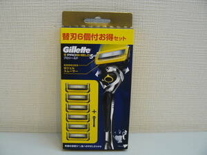 31042*Gillette Pro shield 5+1 holder & razor 6 piece attaching profit set unopened unused goods 