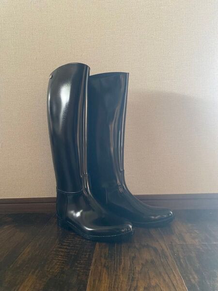 レインブーツ 長靴 黒 ラバー