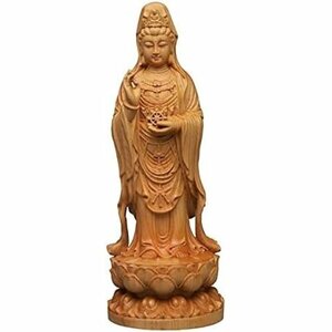  new goods Longzlan color a image ornament feng shui ... except . height 20cm× width 7.5cm tree carving Buddhist image . sound bodhisattva . image natural . Kashiwa . shop 213