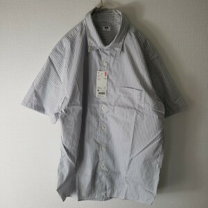 Y18　UNIQLO　ユニクロ　メンズ　シャツ　ストライプ　半袖 半袖シャツ　サイズM　まとめ買いがお得