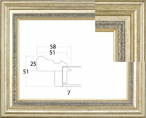 油彩額縁　額縁　軽量タイプ　フレーム　サイズ　F4　８１６４　シルバー　新品