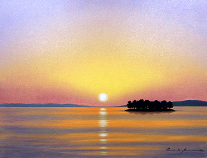 Art hand Auction Painting Oil painting Toshihiko Asakuma Lake Shinji I Oil painting SM canvas only Free shipping Made to order work, Painting, Oil painting, Nature, Landscape painting