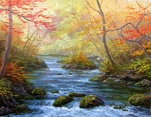 Art hand Auction Painting, Hand-painted Oil Painting, Kenzo Seki, Oirase Stream (Autumn)②, Oil Painting F8 Canvas Only, Free Shipping, Made-to-Order Work, Painting, Oil painting, Nature, Landscape painting
