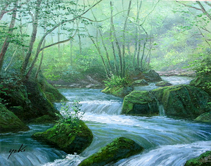 Art hand Auction Cuadro, Pintura al óleo pintada a mano., Kenzo Seki, Oirase Stream (primavera) ② Pintura al óleo SM Solo lienzo, Envío gratis, Trabajo hecho a pedido, Cuadro, Pintura al óleo, Naturaleza, Pintura de paisaje