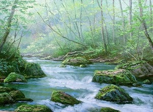 Art hand Auction Painting, Hand-painted Oil Painting, Kenzo Seki, Oirase Stream (Spring)① Oil Painting F3 Canvas Only, Free Shipping, Made-to-Order Work, Painting, Oil painting, Nature, Landscape painting
