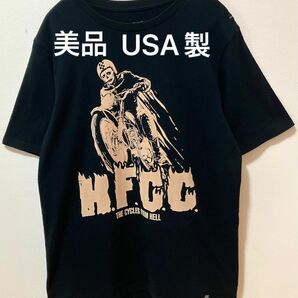 USA製美品　LOVE MACHINEラブマシーンHELL FIRE CANYON CLUBスカルバイカー ヘビーウェイトTシャツ