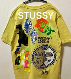希少デザイン　STUSSY ステューシー　バックプリントTシャツ　丸胴タイプボディ　メキシコ製