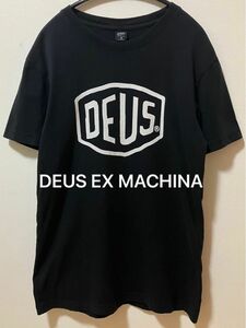 DEUS EX MACHINA デウスエクスマキナ　ブランドビッグロゴTシャツ　染み込みプリントTシャツ