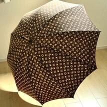 【1円　希少】　ルイヴィトン　Louis Vuitton　日傘　傘　モノグラム　パラプルュイ　総柄　木製 梅雨　雨_画像2