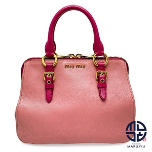 MIUMIU miumiu MiuMiu pink bai color ma gong s2way handbag RL0058 shoulder bag tote bag back bag bag 